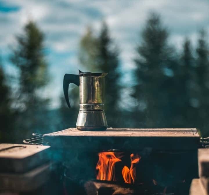 Example of a camping coffee making percolator